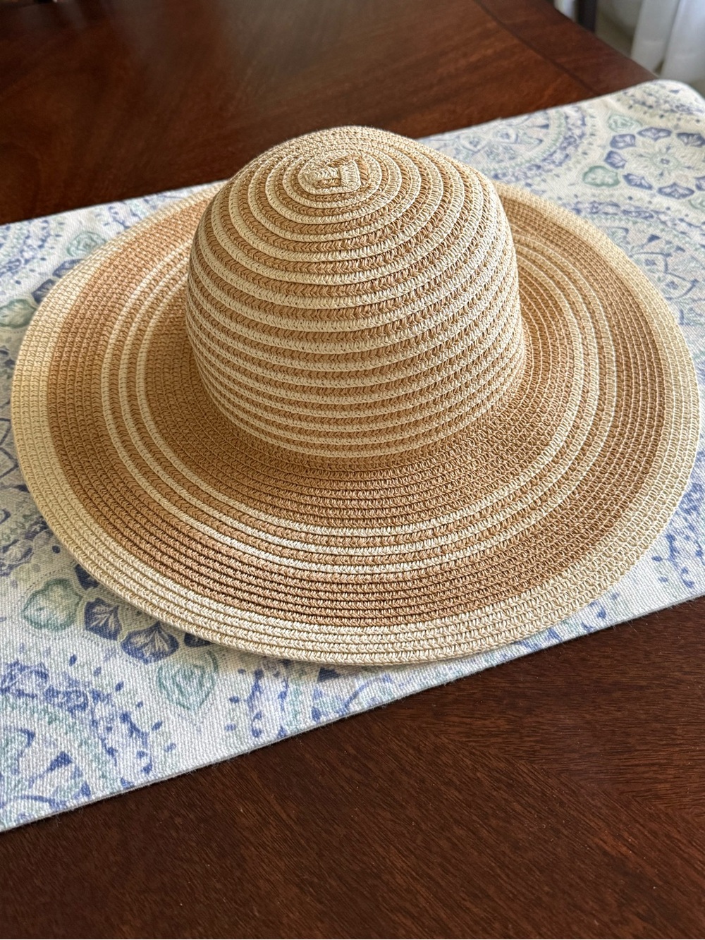 Magid Paper Sun Hat Striped Natural Brim
